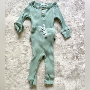 Little One Shop Long Sleeve Pants Set Green 3 Months